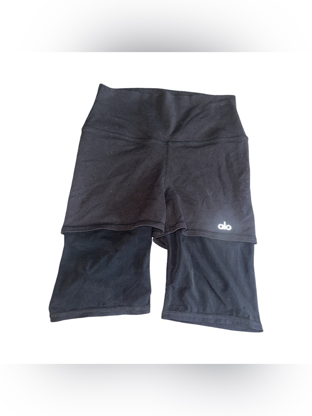 ALO Yoga Black Layered Bike Skort Shorts